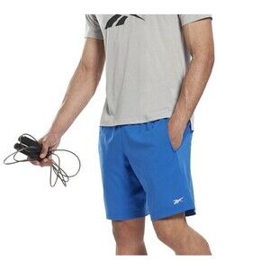 Reebok Men's Regular-Fit Moisture-Wicking 9" Drawstring Shorts Royal Blue M